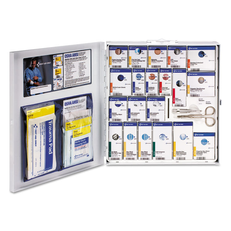 SmartCompliance Food Service First Aid Kit, Without Medication, 50 People, 260 Pieces, Metal Case