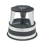 Kik-Step Steel Step Stool, 2-Step, 350 lb Capacity, 16" Diameter x 14.25"h, Silvertone