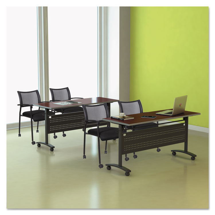 Alera Eikon Series Stacking Mesh Guest Chair, 20.86" x 24.01" x 33.07", Black Seat, Black Back, Black Base, 2/Carton