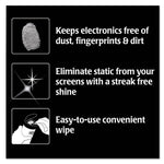 E-tronic Wipes, 1-Ply, 7 x 8, White, 30/Canister