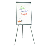 Basic Tripod Melamine Presentation Easel, 22.5" x 42", White Surface, Black Plastic/Steel Frame