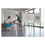 Basic Tripod Melamine Presentation Easel, 22.5" x 42", White Surface, Black Plastic/Steel Frame
