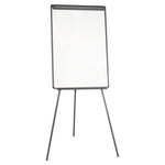 Basic Tripod Melamine Presentation Easel, 22.5" x 42", White Surface, Black Plastic/Steel Frame