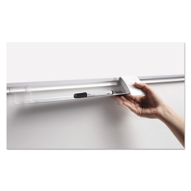 Gridded Magnetic Porcelain Dry Erase Project Planning Board, 1" x 2" Cells, 72" x 48", White Surface, Satin Aluminum Frame