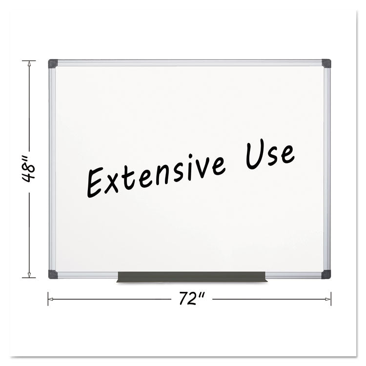 Porcelain Value Dry Erase Board, 48" x 72", White Surface, Satin Aluminum Frame