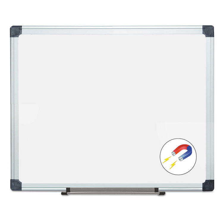 Porcelain Value Dry Erase Board, 24" x 36", White Surface, Satin Aluminum Frame
