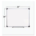 Porcelain Value Dry Erase Board, 24" x 36", White Surface, Satin Aluminum Frame
