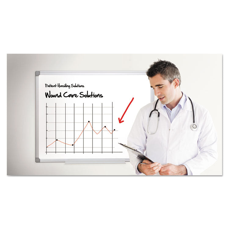 Earth Silver Easy Clean Magnetic Dry Erase Boards, 36" x 24", White Surface, Satin Aluminum Frame