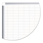 Gridded Magnetic Porcelain Dry Erase Project Planning Board, 1" x 2" Cells, 72" x 48", White Surface, Satin Aluminum Frame