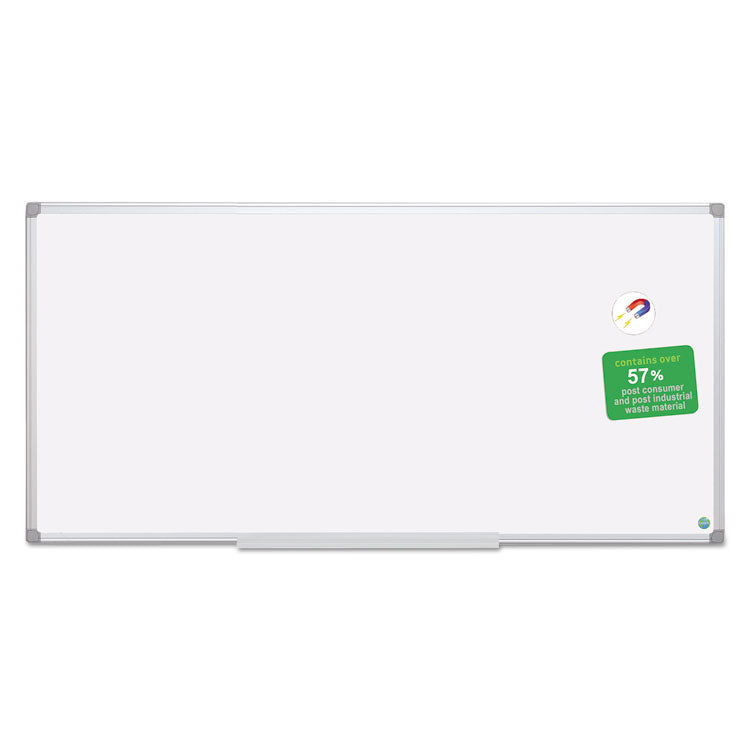 Earth Silver Easy Clean Magnetic Dry Erase Boards, 96" x 48", White Surface, Satin Aluminum Frame