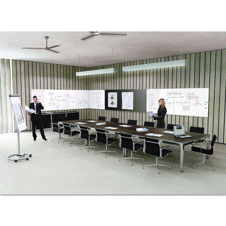 Magnetic Dry Erase Tile Board, 29.5" x 45", White Surface