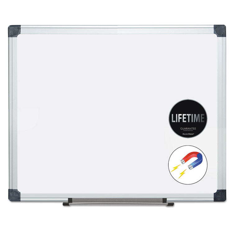 Porcelain Value Dry Erase Board, 24" x 36", White Surface, Satin Aluminum Frame