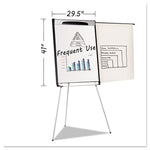 Tripod Extension Bar Magnetic Gold Ultra Dry Erase Easel, 29" x 41", White Surface, Black/Satin Aluminum Frame