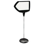 Magnetic Dry Erase Floor Stand Signs, White 25" x 17" Arrow Surface, Black/Silver Frame, 25" x 10" x 38" to 63"