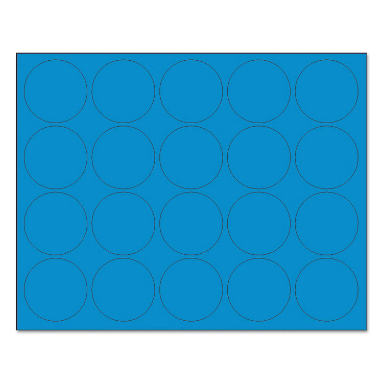 Heavy-Duty Board Magnets, Circles, 0.75" Diameter, Blue, 20/Pack