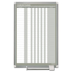 In-Out Magnetic Dry Erase Board, 30-Person Tracking, 24" x 36", White Surface, Satin Aluminum Frame