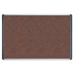 Tech Cork Board, 72" x 48", Tan Surface, Silver/Black Aluminum Frame