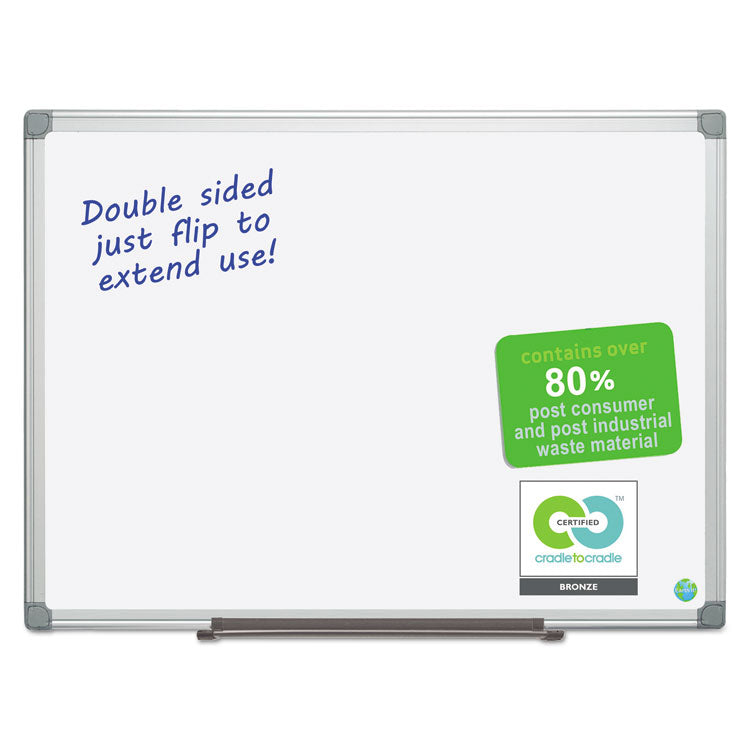 Earth Silver Easy Clean Dry Erase Boards, 48" x 36", White Surface, Satin Aluminum Frame