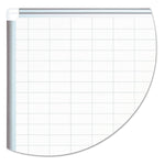 Gridded Magnetic Steel Dry Erase Project Planning Board, 1" x 2" Cells, 36" x 24", White Surface, Satin Aluminum Frame