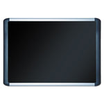 Soft-touch Bulletin Board, 48" x 36", Black Surface, Black/Satin Aluminum Frame