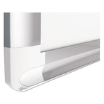 Gridded Magnetic Steel Dry Erase Project Planning Board, 1" x 2" Cells, 72" x 48", White Surface, Satin Aluminum Frame