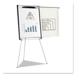 Tripod Extension Bar Magnetic Gold Ultra Dry Erase Easel, 29" x 41", White Surface, Black/Satin Aluminum Frame