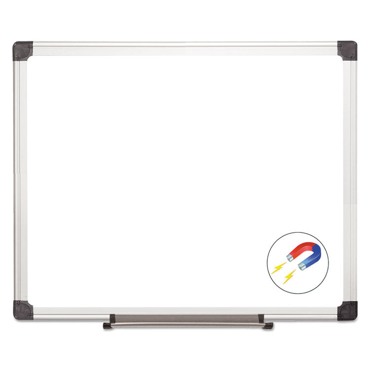 Value Lacquered Steel Magnetic Dry Erase Board, 24" x 36", White Surface, Satin Aluminum Frame