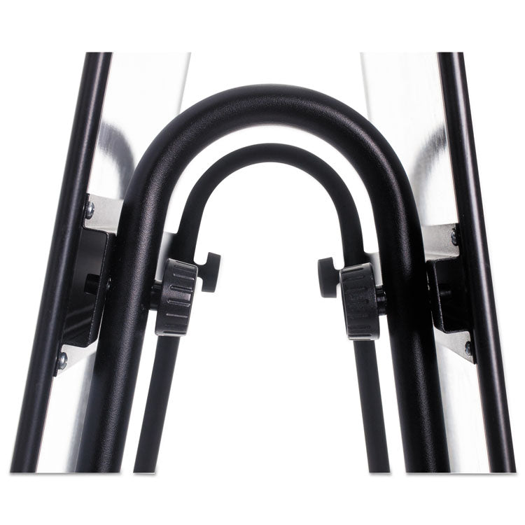 Creation Station Dry Erase Board, 29.5" x 74.88", White Surface, Black Metal Frame