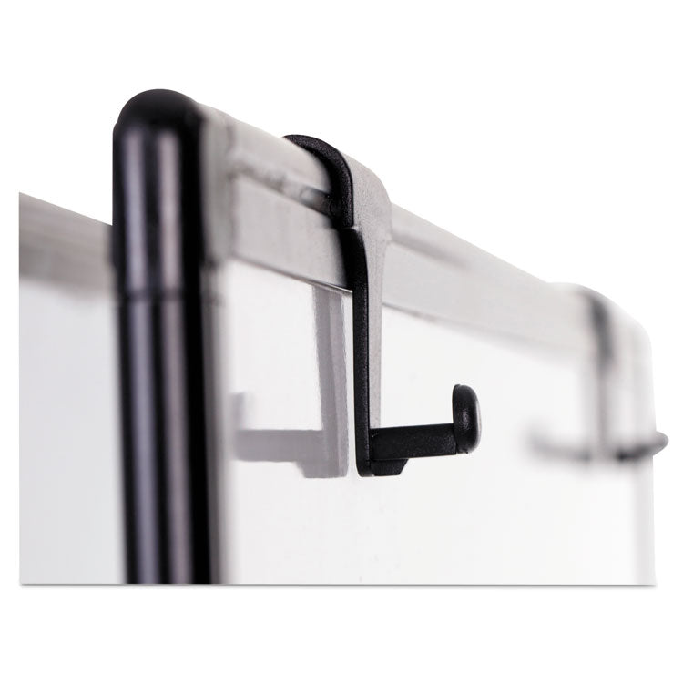 Creation Station Dry Erase Board, 29.5" x 74.88", White Surface, Black Metal Frame