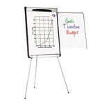 Tripod Extension Bar Magnetic Gold Ultra Dry Erase Easel, 29" x 41", White Surface, Black/Satin Aluminum Frame