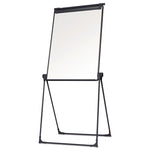 Folds-to-a-Table Melamine Easel, 28.5" x 37.5", White Surface, Black Steel Frame