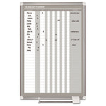 In-Out Magnetic Dry Erase Board, 30-Person Tracking, 24" x 36", White Surface, Satin Aluminum Frame