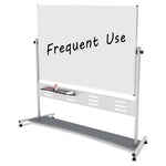 Revolver Easel, Horizontal Orientation, 70.8" x 47.2", White Surface, Satin Aluminum Frame