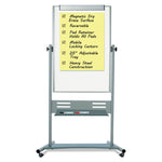 Revolver Easel, Vertical Orientation, 35.4" x 47.2", White Surface, Satin Aluminum Frame