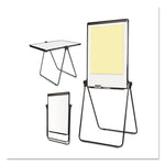 Folds-to-a-Table Melamine Easel, 28.5" x 37.5", White Surface, Black Steel Frame