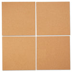 Cork Tile Panels, Classic Synthetic Cork Surface, 12" x 0.38" x 12", Brown, 4/Pack