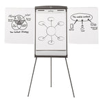 Magnetic Dry Erase Easel, 27" x 35", Graphite Surface, Graphite Gray Plastic Frame