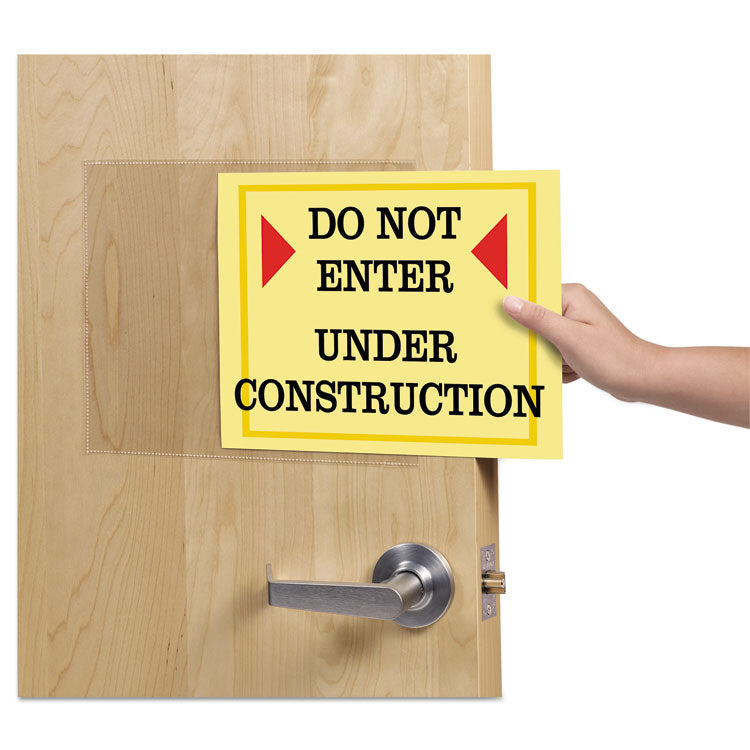 Removable Self-Adhesive Clear Display Protector, 8.5 x 11 Insert, Diamond Clear, 10/Pack