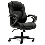 Hvl402 Series Executive High-Back Chair, Supports Up To 250 Lb, 17" To 21" Seat Height, Black Seat/back, Iron Gray Base