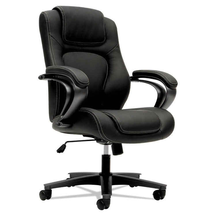 Hvl402 Series Executive High-Back Chair, Supports Up To 250 Lb, 17" To 21" Seat Height, Black Seat/back, Iron Gray Base
