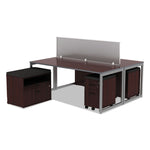 Alera Valencia Series Mobile Pedestal, Left Or Right, 2-Drawers: Box/file, Legal/letter, Mahogany, 15.88" X 19.13" X 22.88"