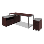 Alera Valencia Series Mobile Pedestal, Left Or Right, 2-Drawers: Box/file, Legal/letter, Mahogany, 15.88" X 19.13" X 22.88"