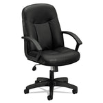 Hvl601 Series Executive High-Back Leather Chair, Supports Up To 250 Lb, 17.44" To 20.94" Seat Height, Black