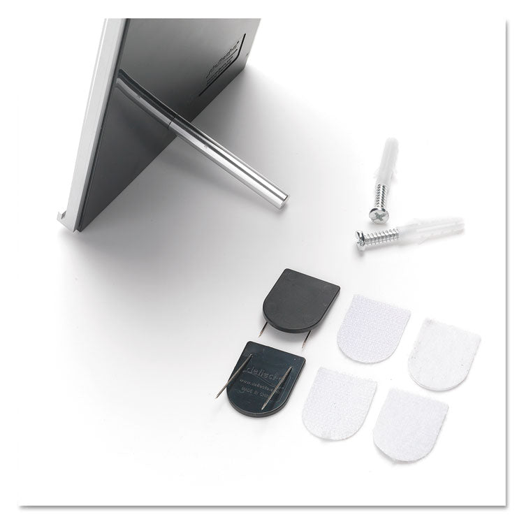 Interior Image Anti-Glare Sign Holder, Landscape, 8.5" x 2" Insert, Black/Silver