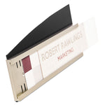 Interior Image Anti-Glare Sign Holder, Landscape, 8.5" x 2" Insert, Black/Silver