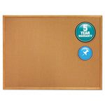 Classic Series Cork Bulletin Board, 24" x 18", Tan Surface, Oak Finished Fiberboard (MDF) Frame