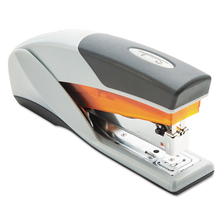 Optima 25 Reduced Effort Stapler, 25-Sheet Capacity, Gray/orange