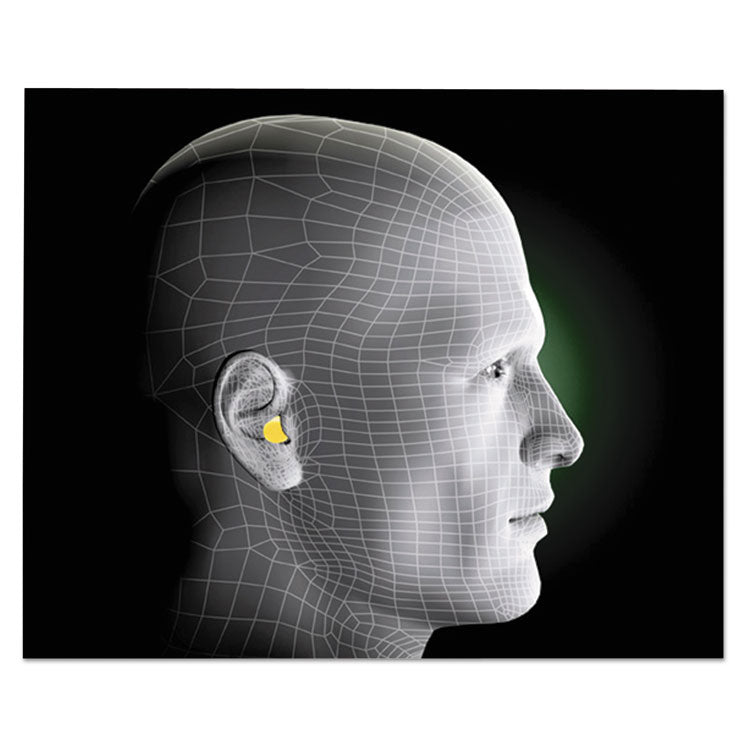 E-A-R Classic Earplugs, Pillow Paks, Cordless, PVC Foam, Yellow, 200 Pairs/Box