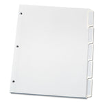 Custom Label Tab Dividers With Self-Adhesive Tab Labels, 5-Tab, 11 X 8.5, White, 25 Sets