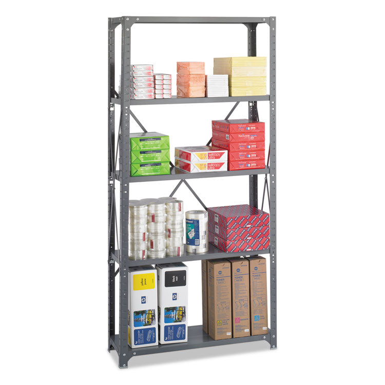 Commercial Steel Shelving Unit, Five-Shelf, 36w X 12d X 75h, Dark Gray